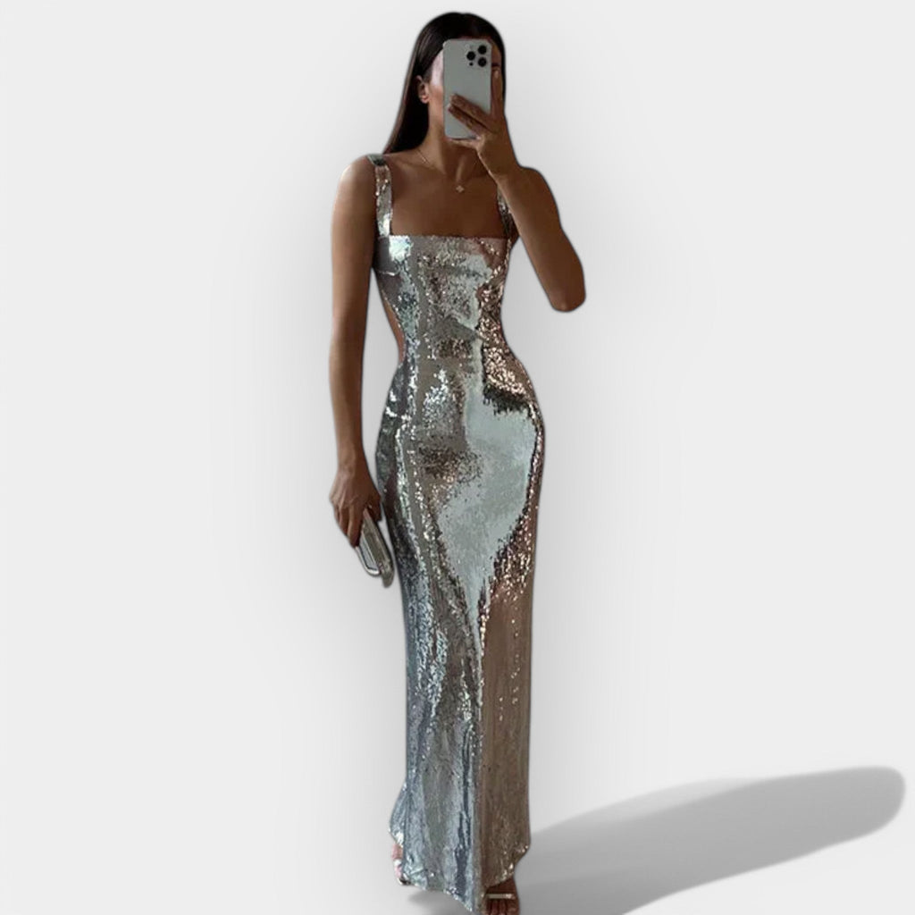 Rochie maxi strălucitoare