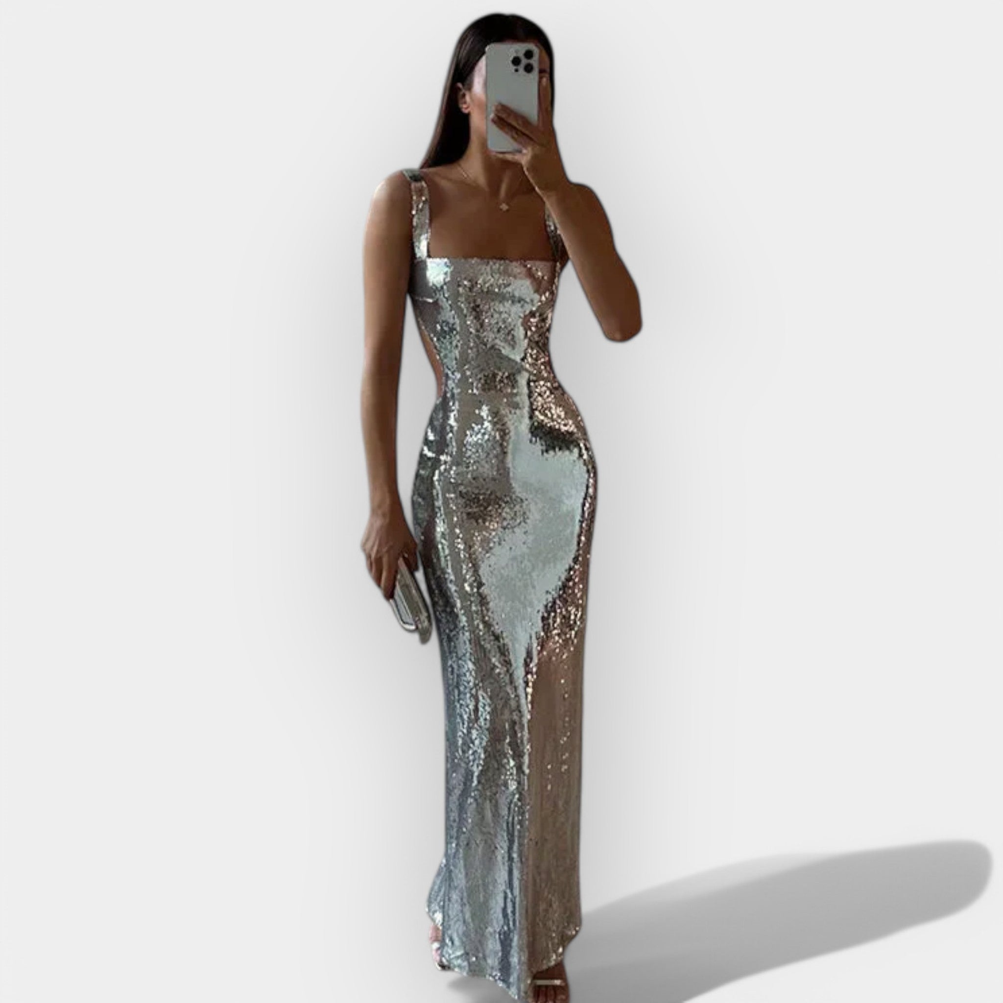 Rochie maxi strălucitoare