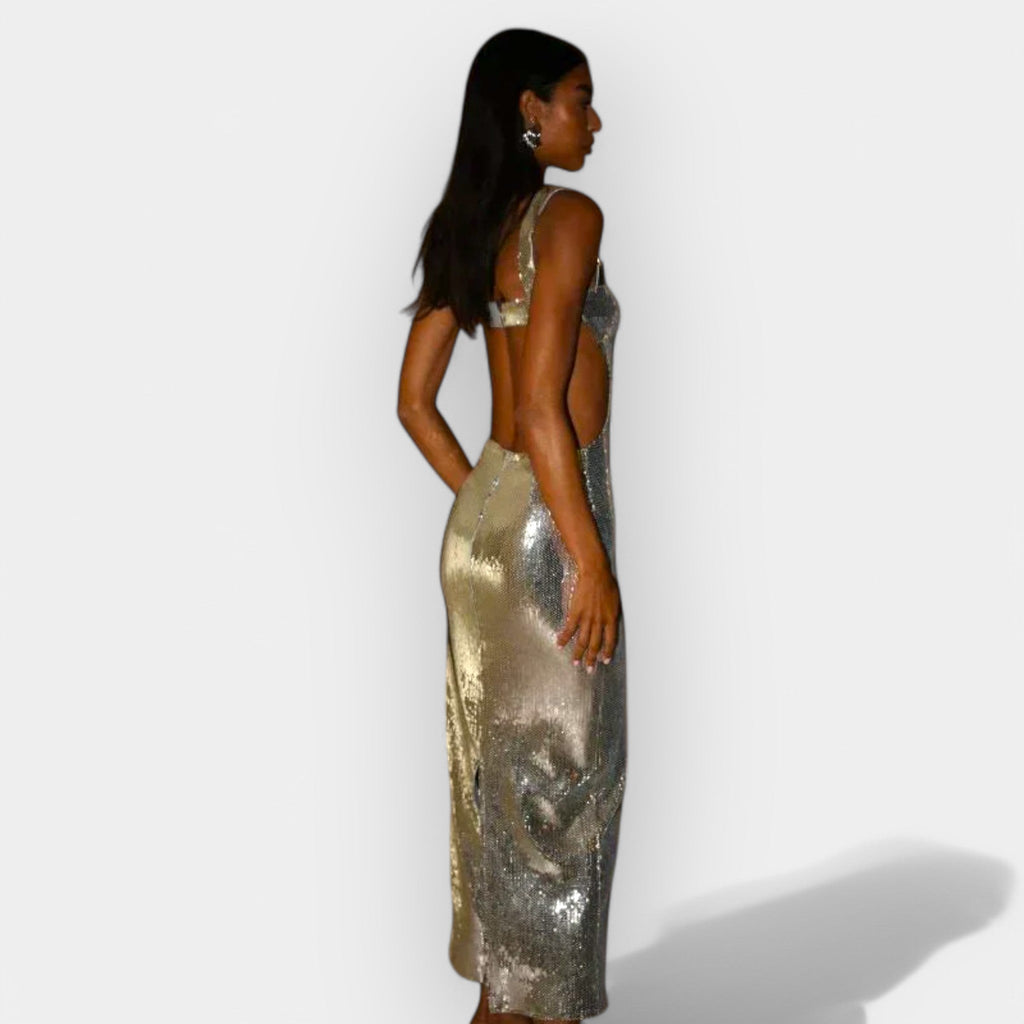 Rochie maxi strălucitoare