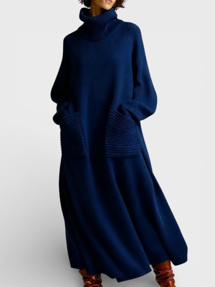 Elena™ | Rochie tricotată cu guler înalt