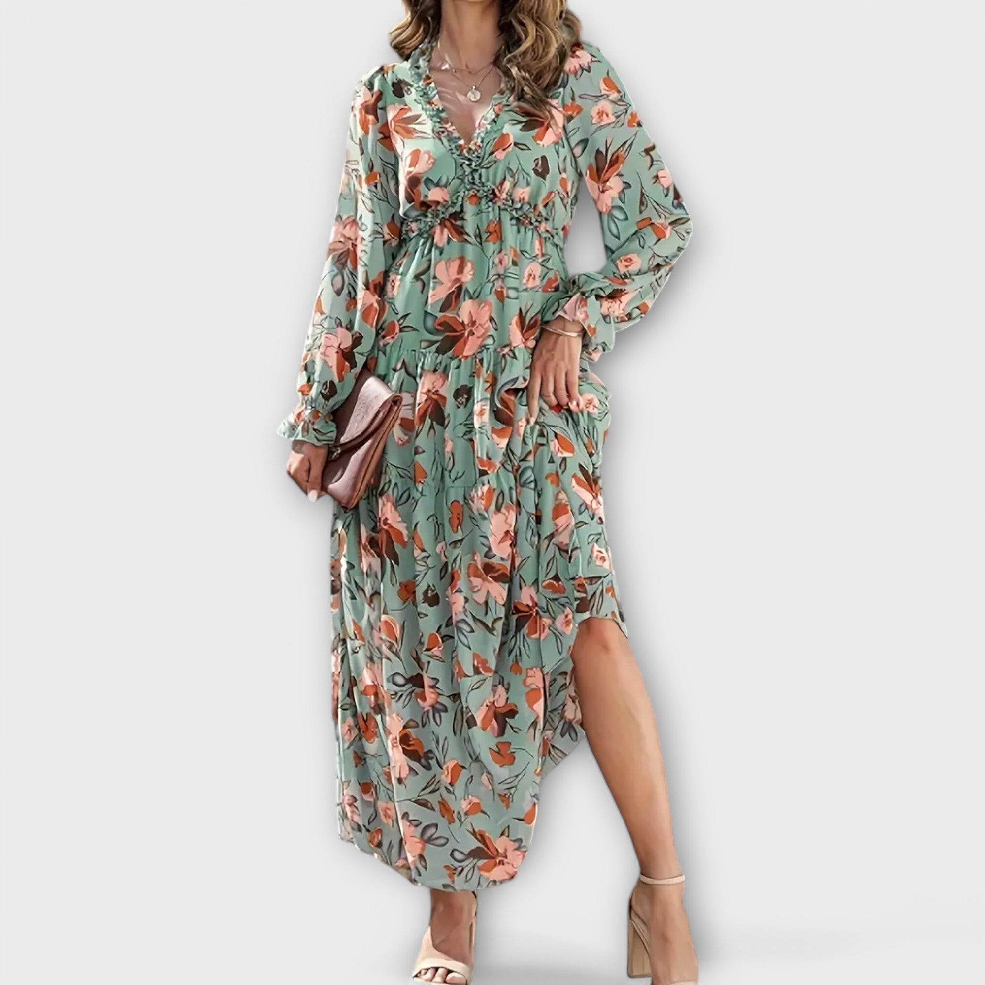 Rochie maxi cu model floral