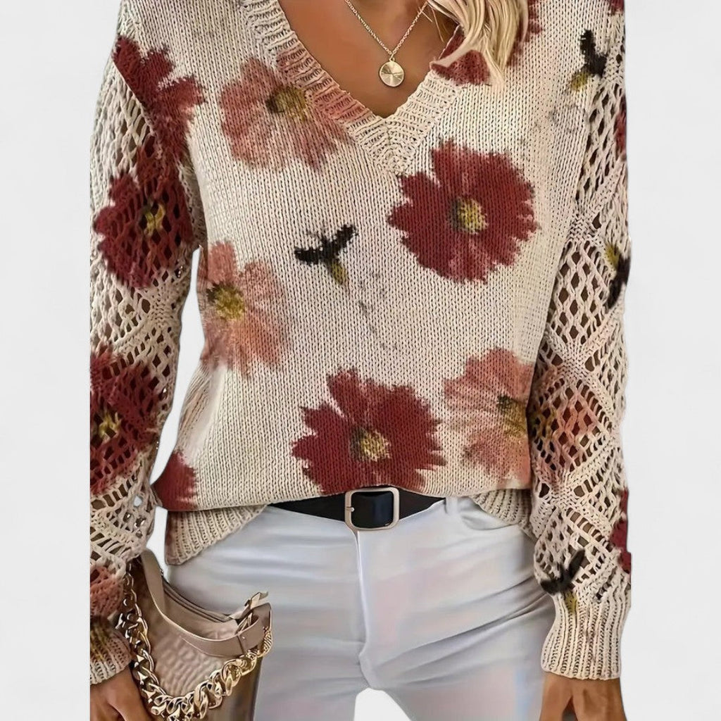 Alma - Pulover elegant cu model floral