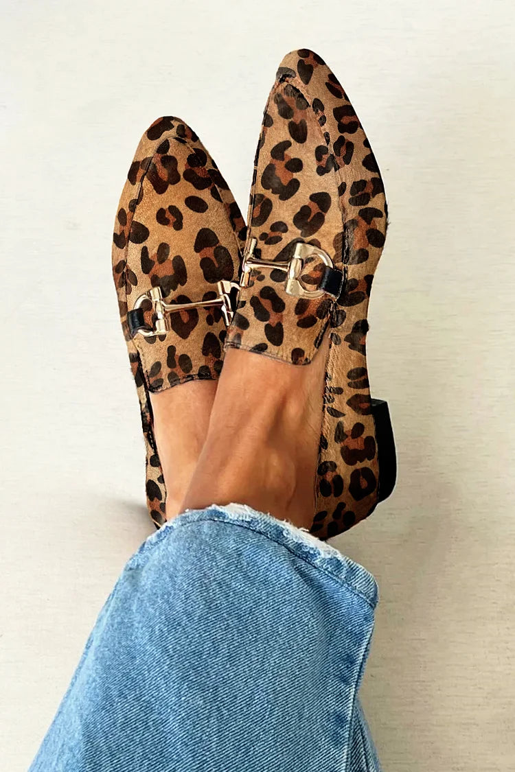 Gia - Mocasini Eleganți cu Leopard
