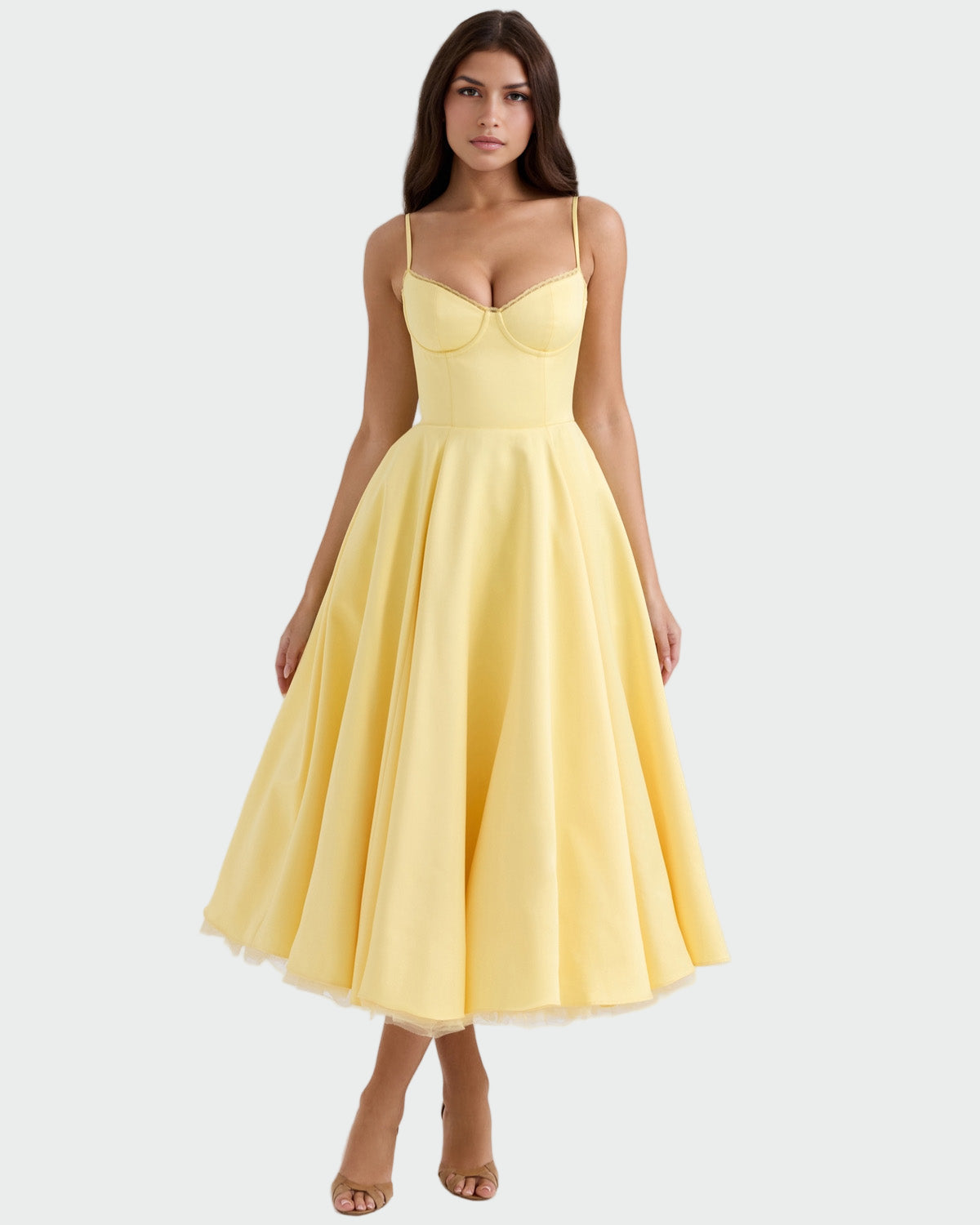 Rochie midi galbenă