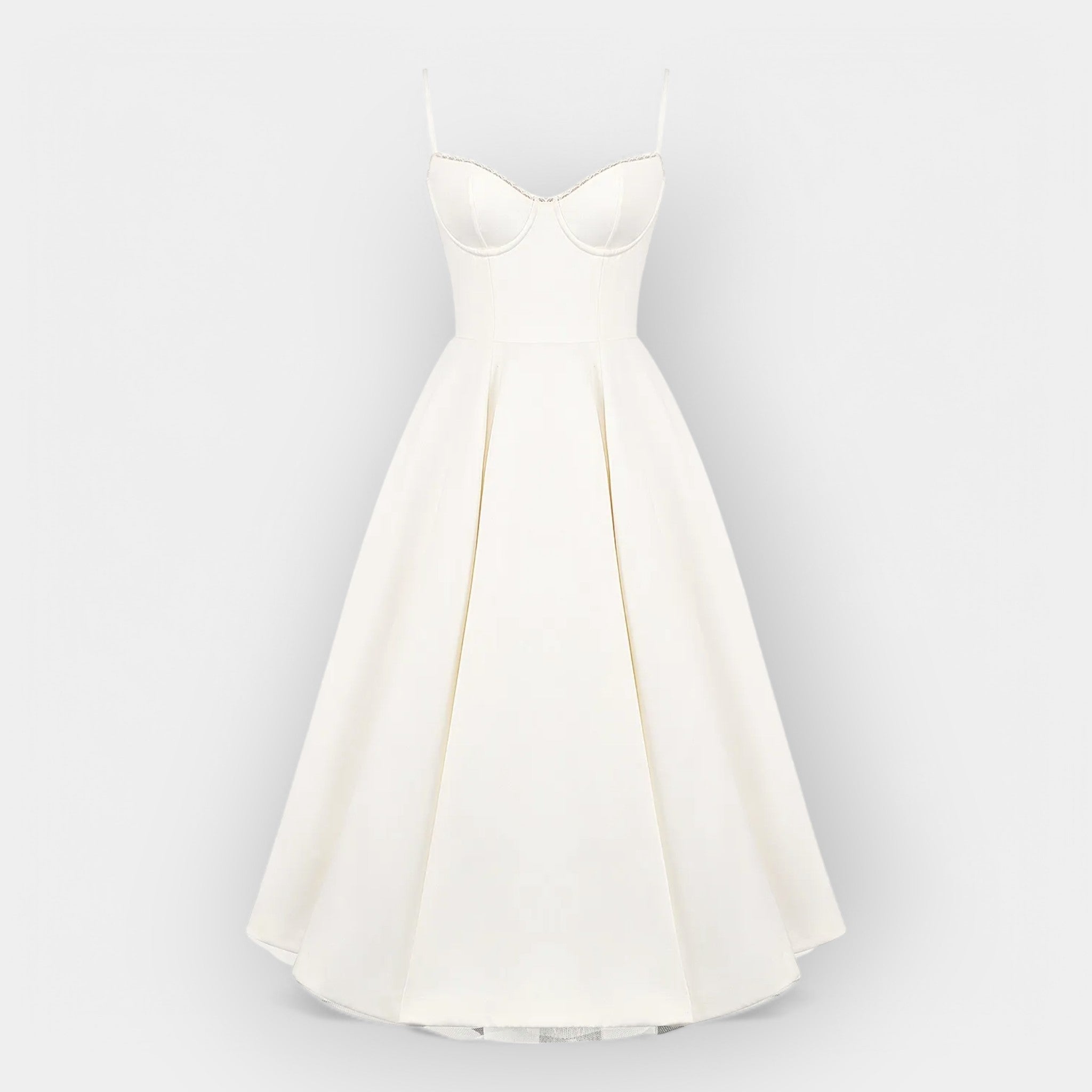 Rochie midi albă minimalistă