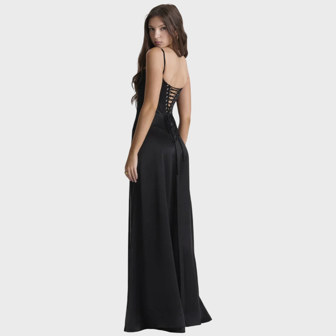 Petronėlė | Black Lace Charming Long Dress