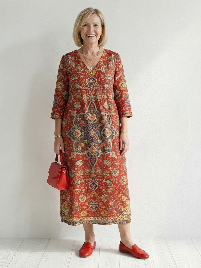 Carter | Rochie Midi Patchwork cu Ușurință
