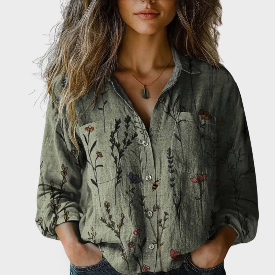 Cămașă cu model floral vintage