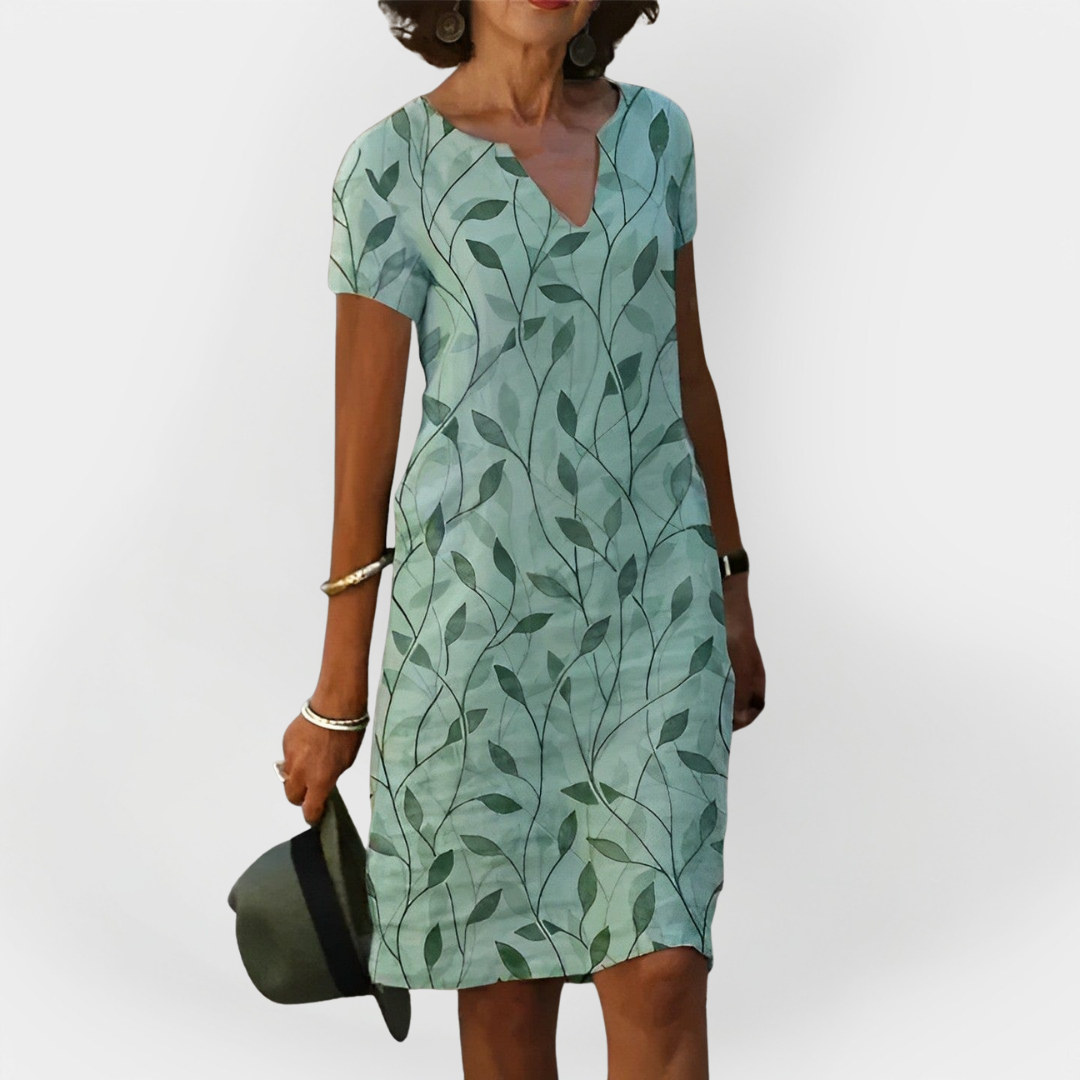 Rochie de vară cu model de frunze