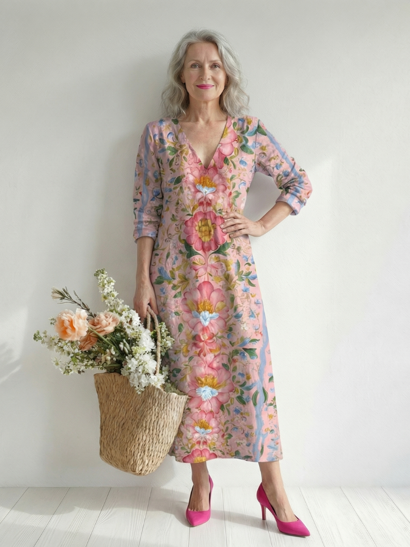 Julien | Rochie Midi Floral cu Formă Ușoară