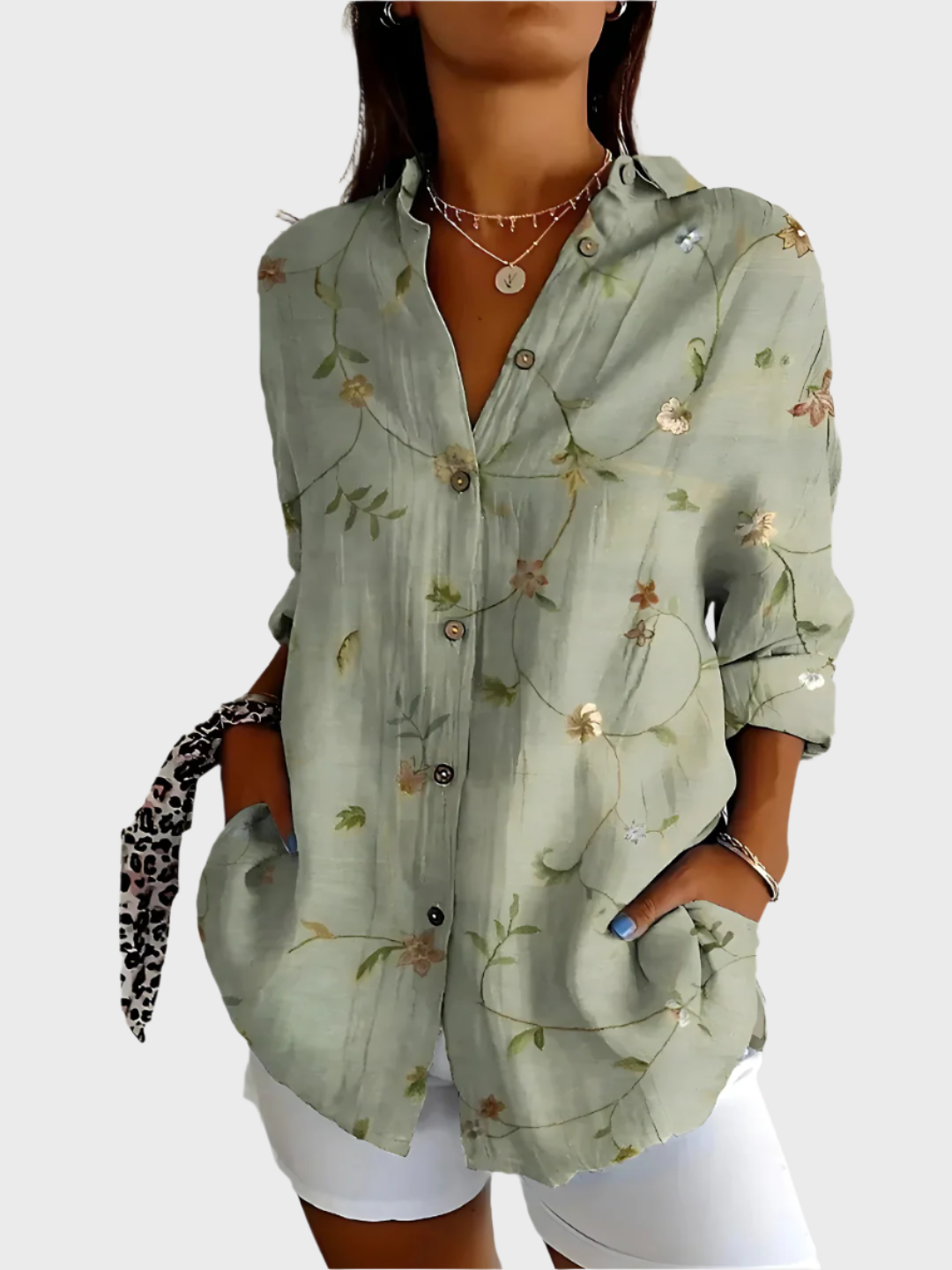 Cămașă din bumbac cu model floral