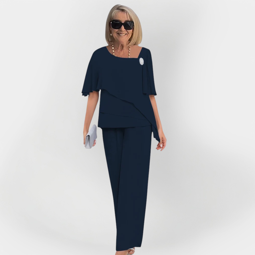 Set elegant dublu de top și pantaloni