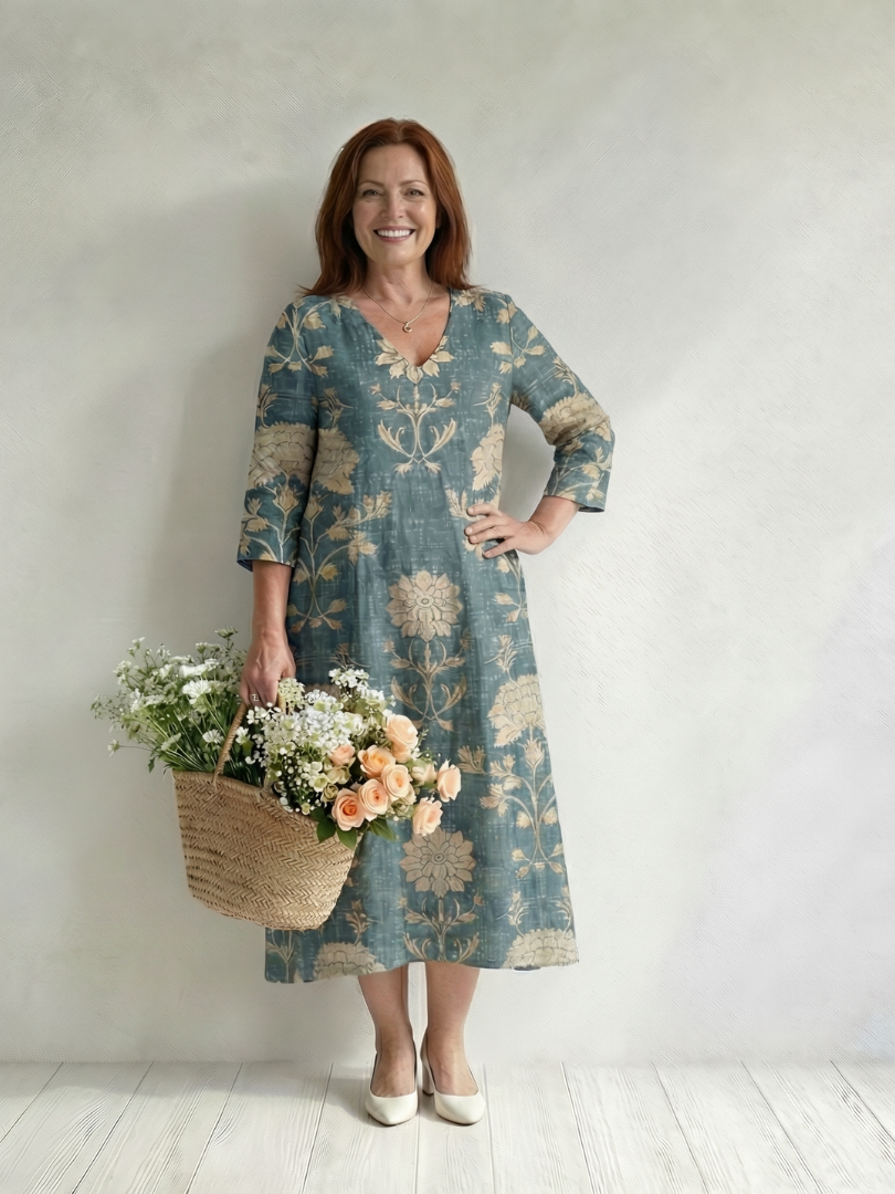 Skye | Rochie Midi Floral cu Formă Blândă