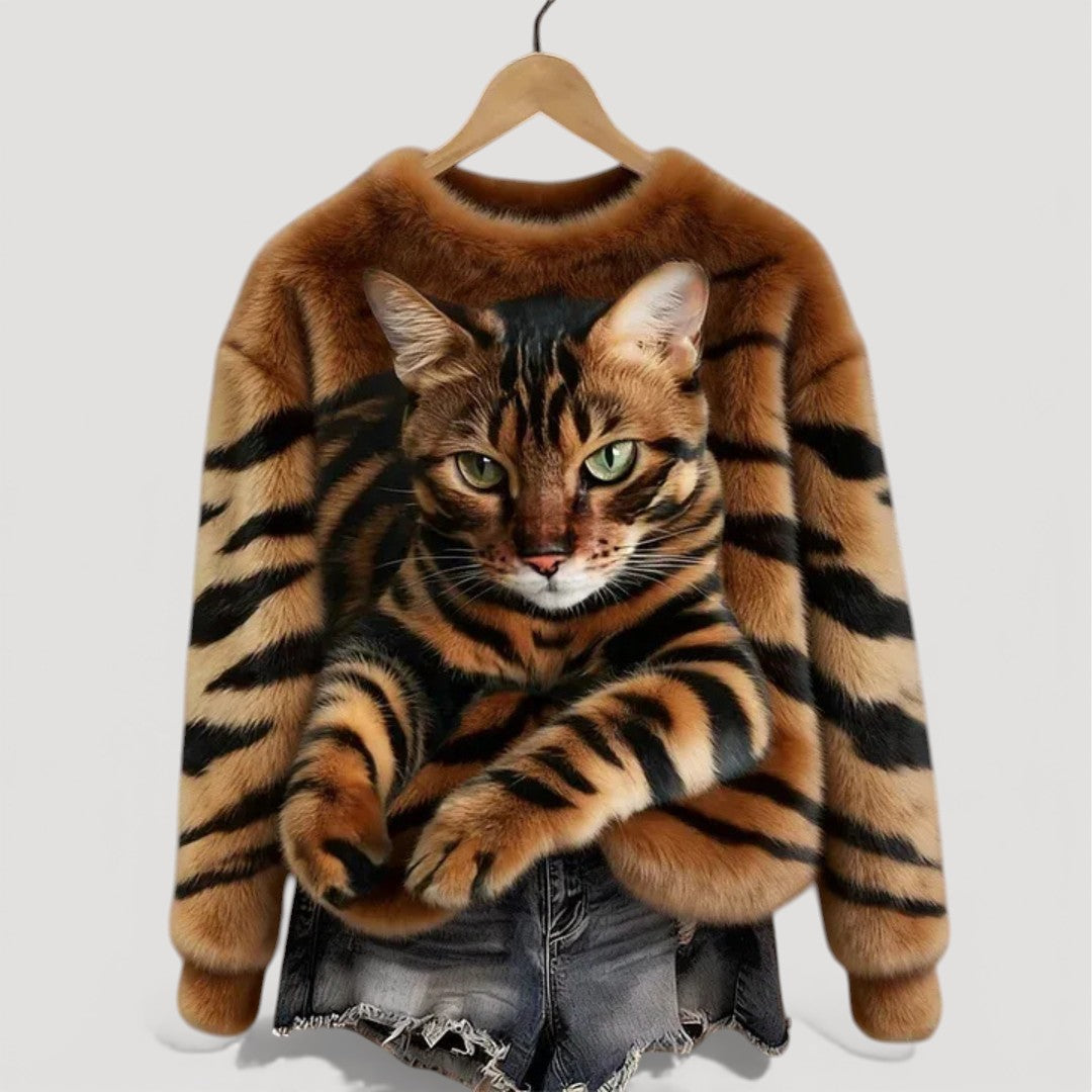 Clara™ | Pulover călduros cu detalii feline