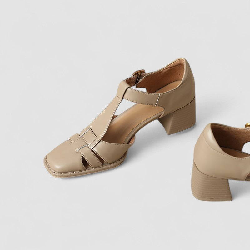 Scarlett – Sandale ortopedice cu talpă bloc T-Strap