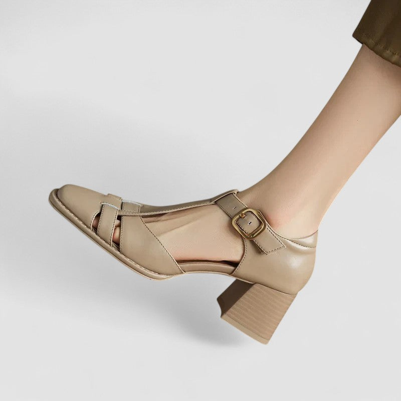 Scarlett – Sandale ortopedice cu talpă bloc T-Strap