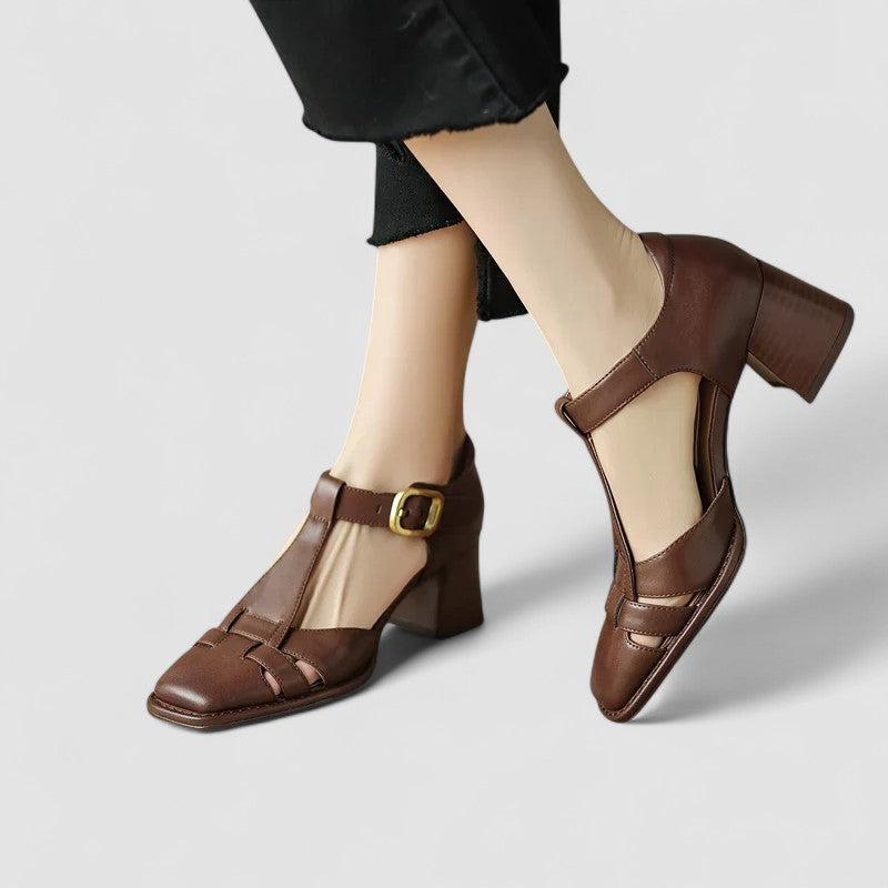 Scarlett – Sandale ortopedice cu talpă bloc T-Strap