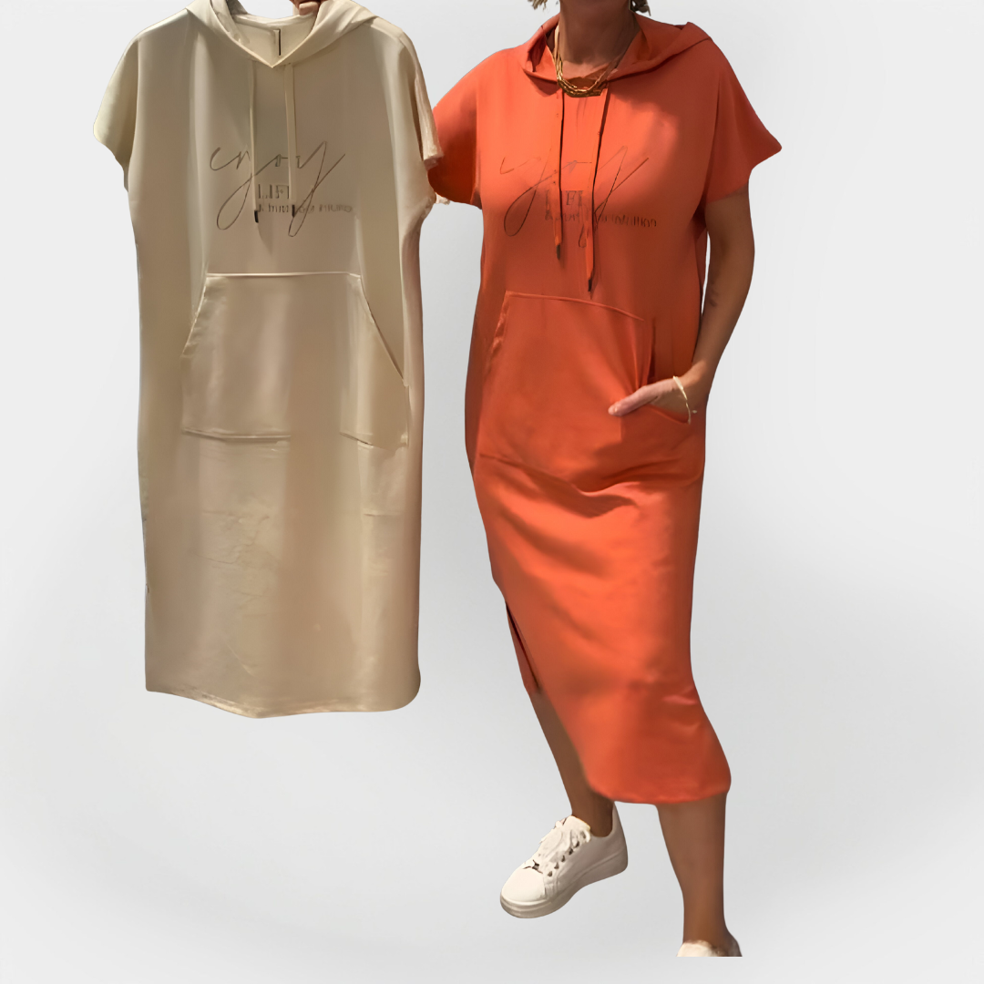 Rochie de zi cu zi cu glugă
