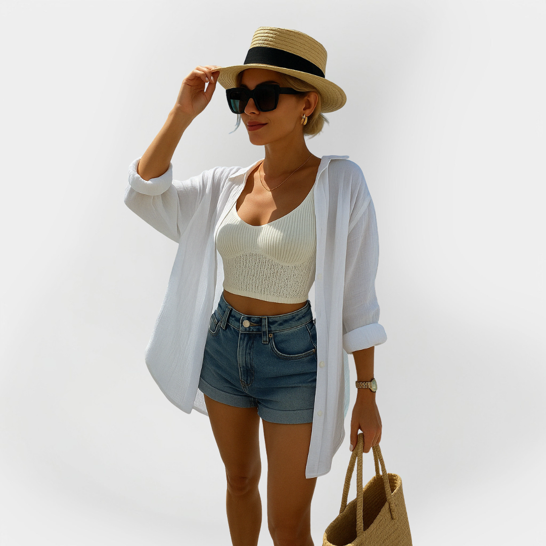 Tricou de plajă cu model de ochi