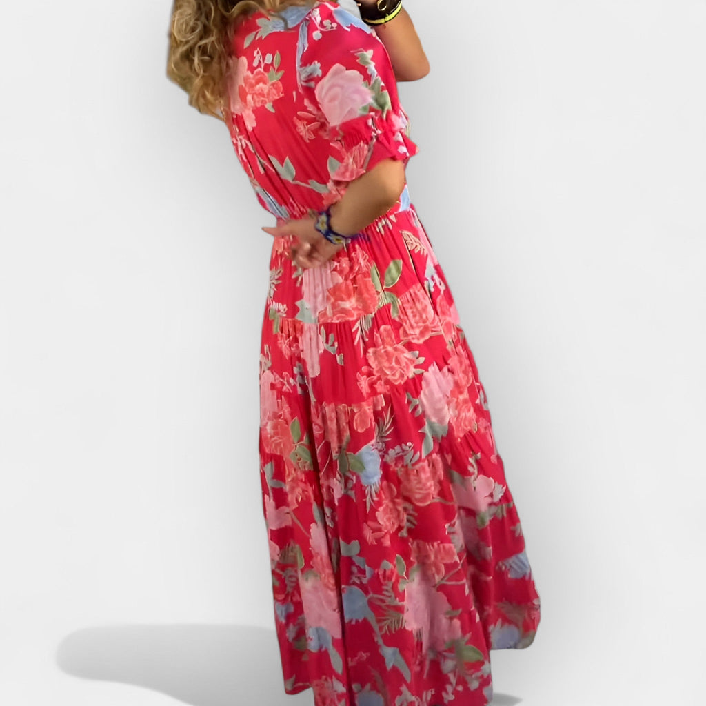 Rochie florală ușoară cu buzunare