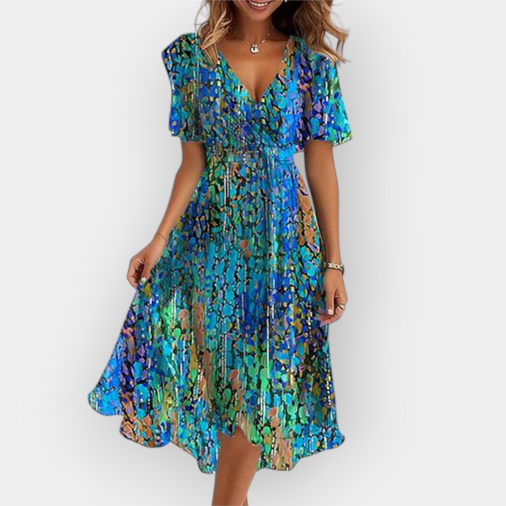 Rochie midi cu siluetă fluturândă