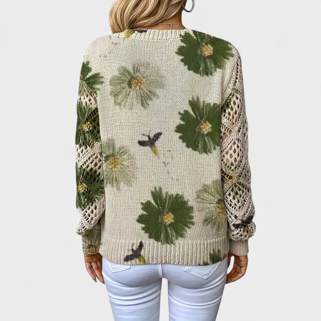 Alma - Pulover elegant cu model floral