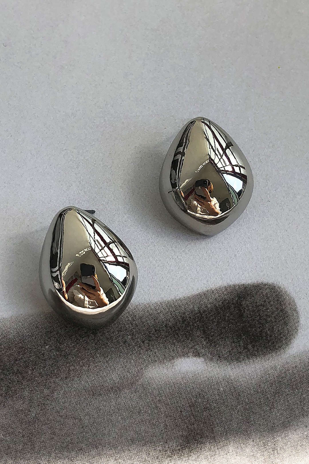 Metallic Drop-Shaped Earrings