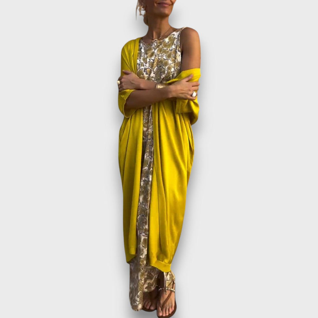 Rochie maxi cu cardigan