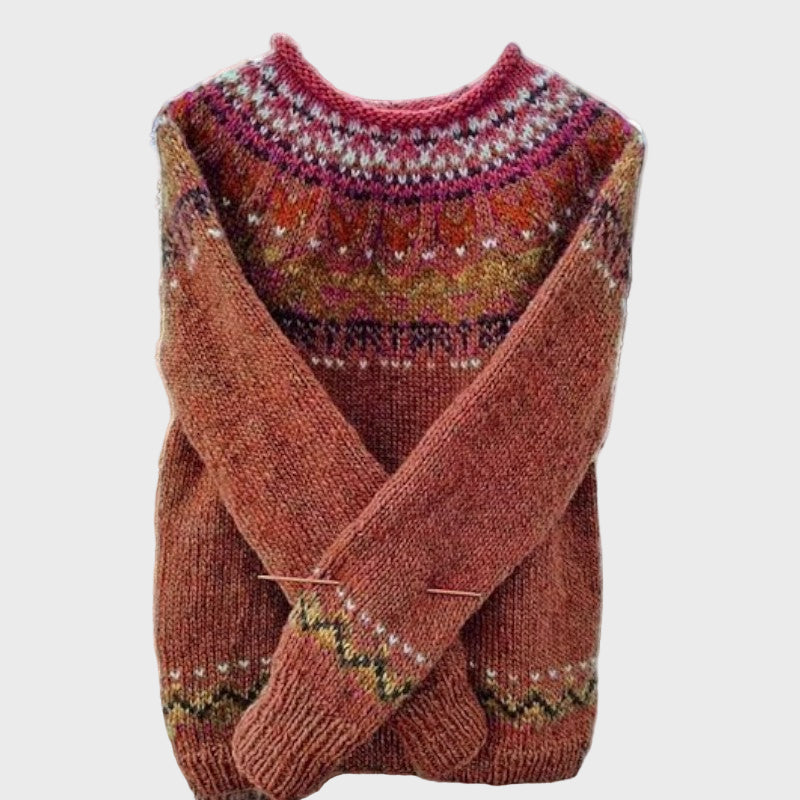 Pulover de golf tricotat în stil retro