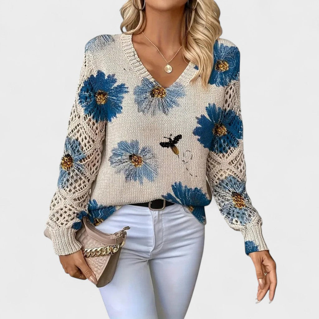 Alma - Pulover elegant cu model floral