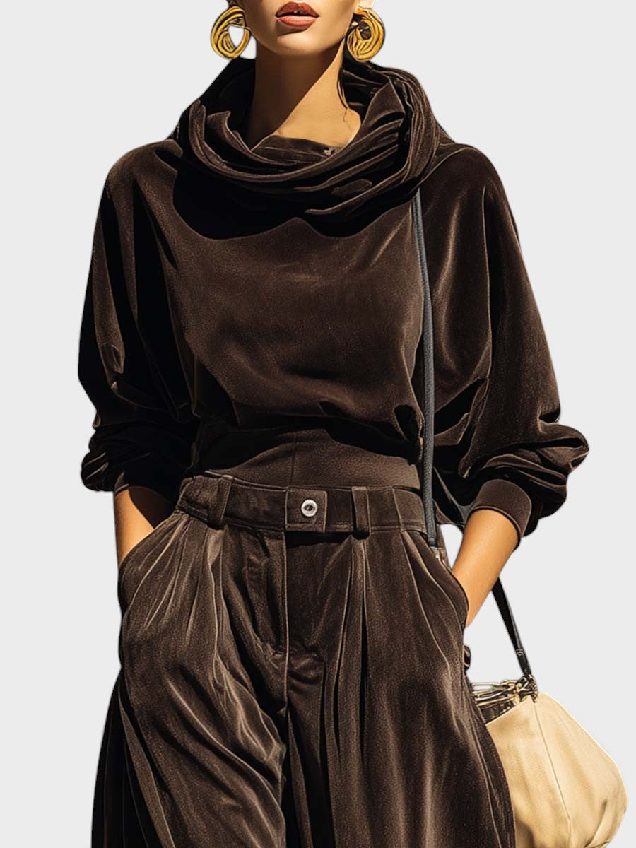 Carla™ | Set de catifea cu pantaloni largi