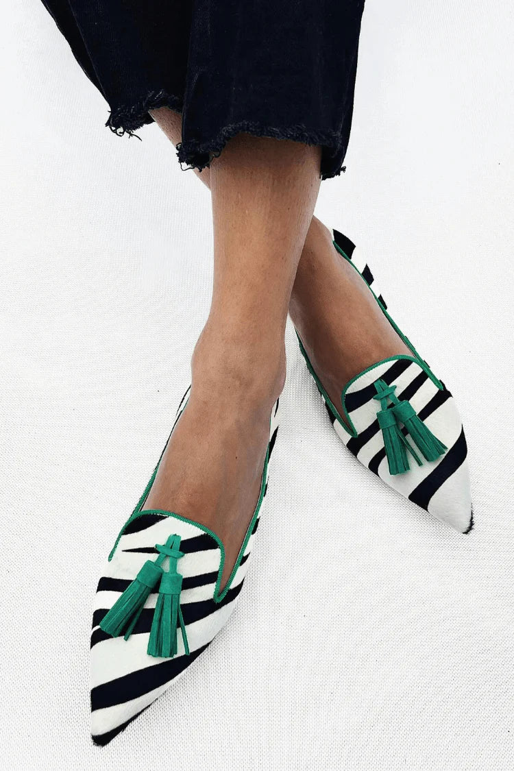 Riane™ | Mocasini Zebra Verde