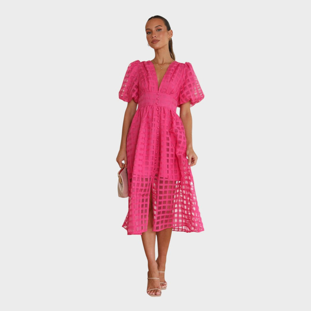 Julia™ | Rochie din dantelă cu mâneci clopot