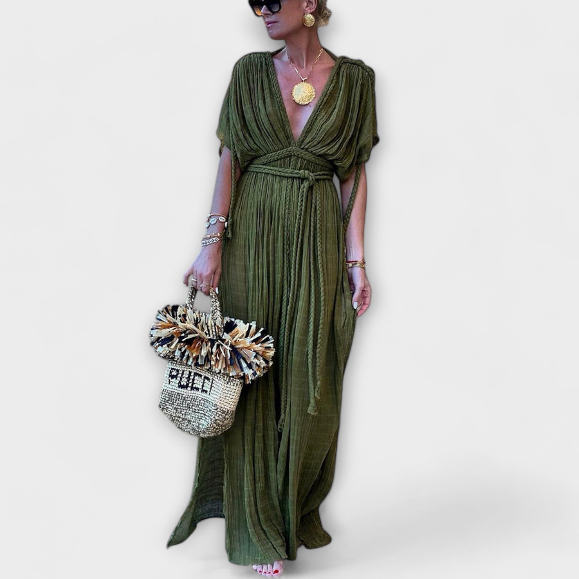 Bruna - Kimono maxi în stil grecesc