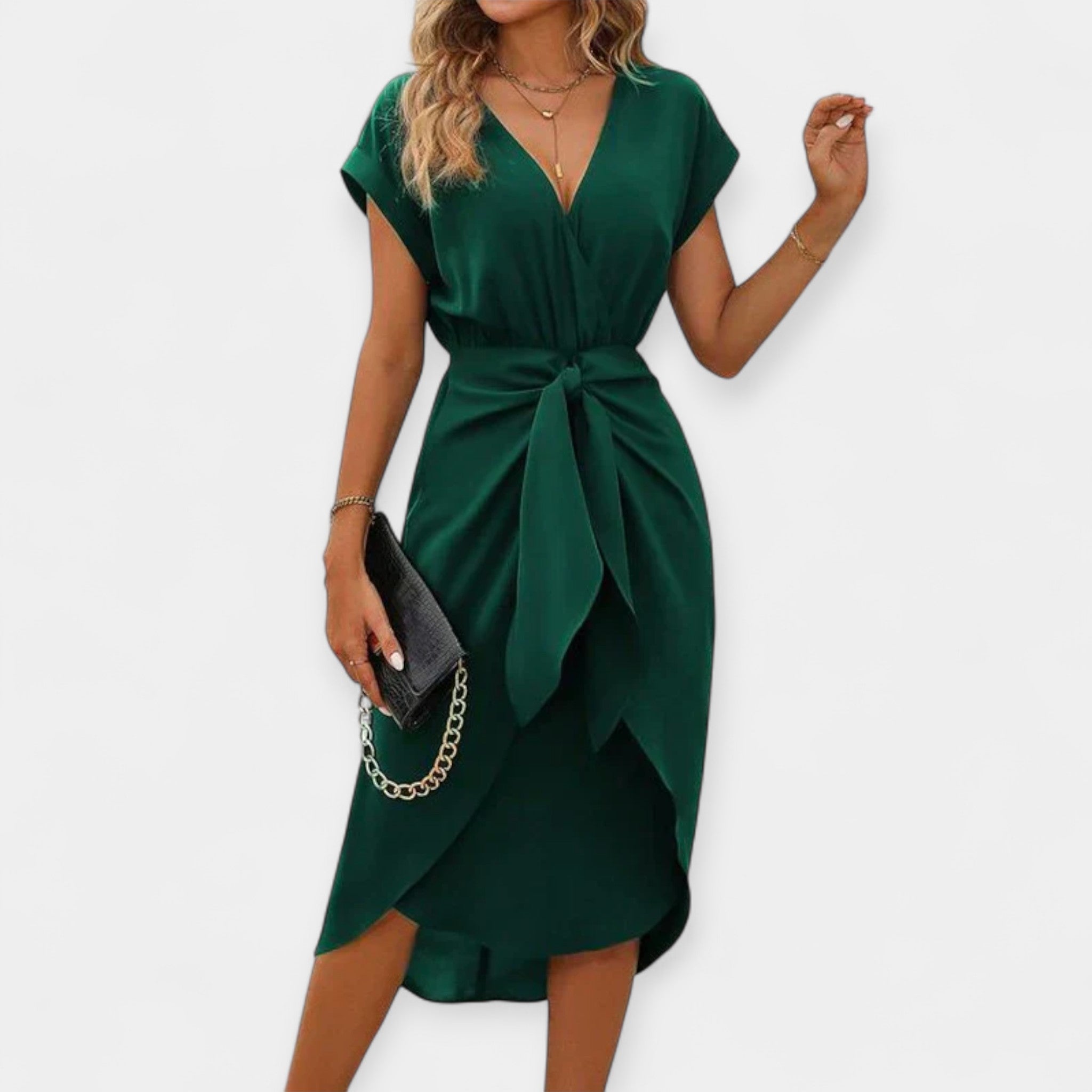 Rochie midi verde cu stil