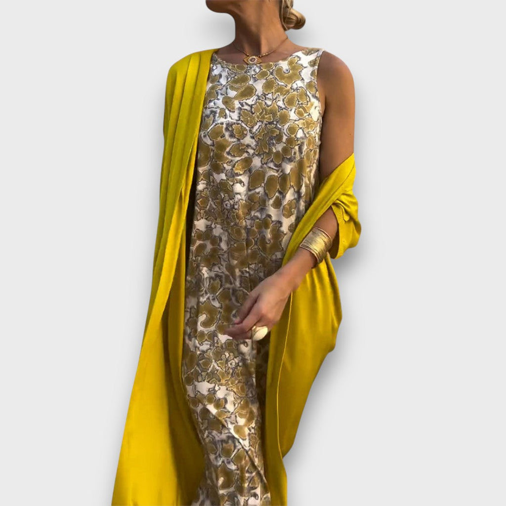 Rochie maxi cu cardigan