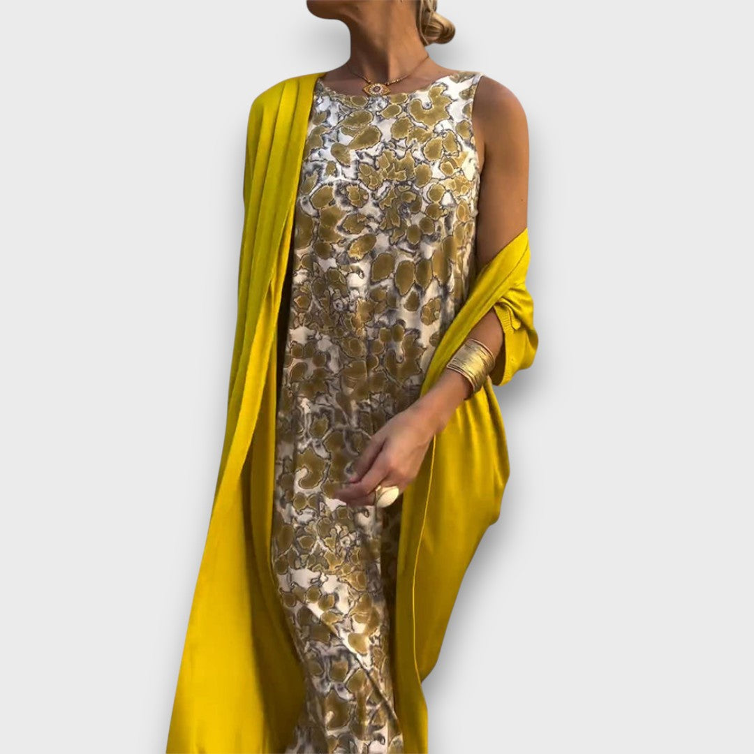 Rochie maxi cu cardigan