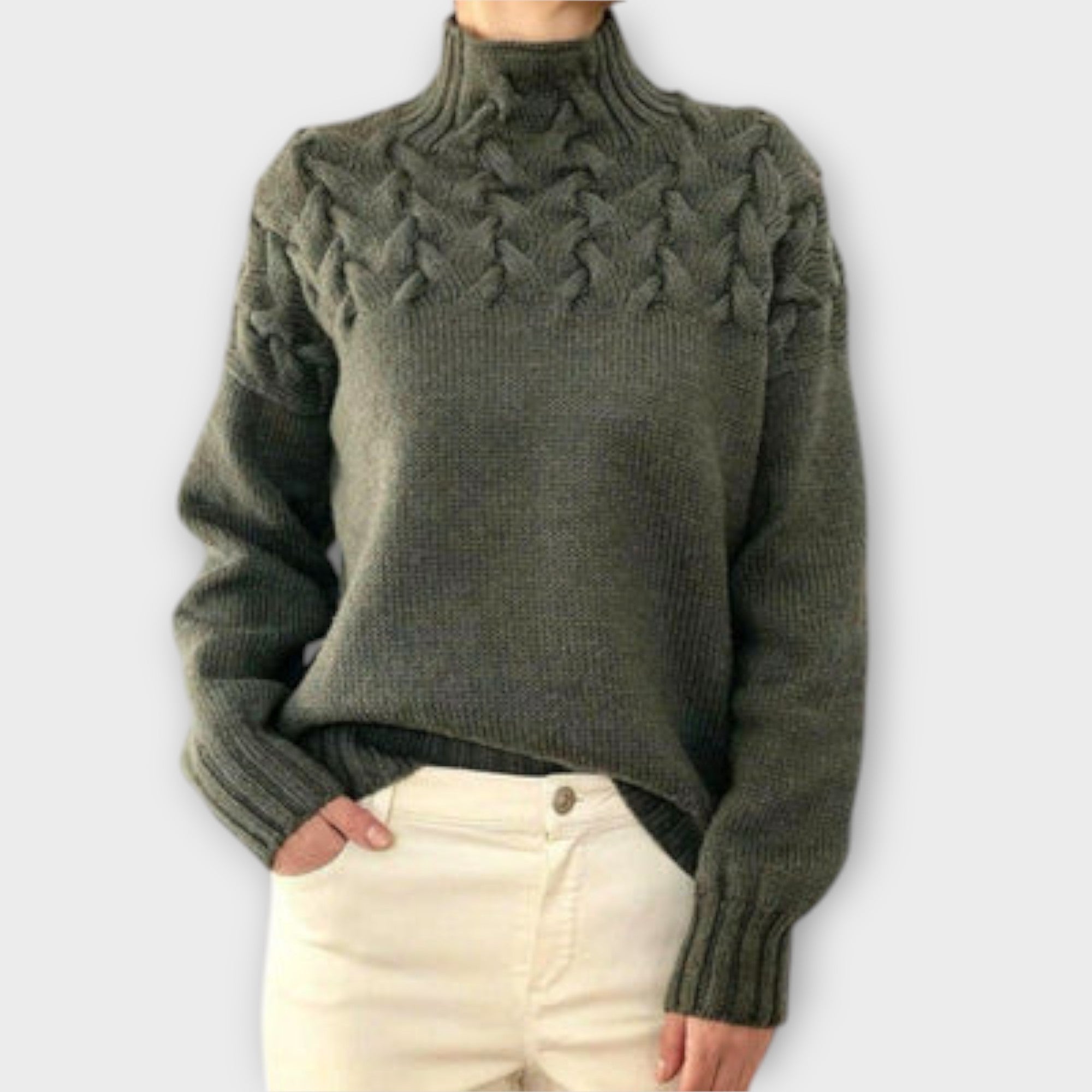 Eva - Pulover de damă cu detalii tricotate