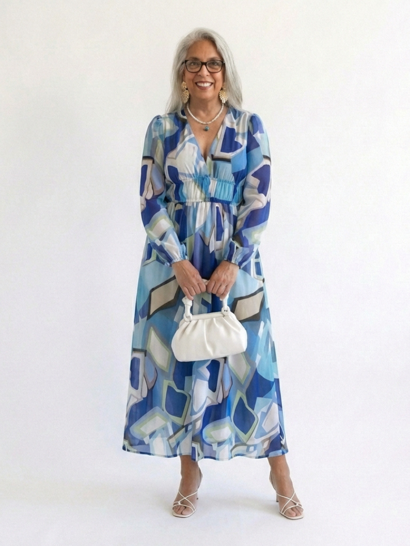 Althea | Rochie Maxi Floral cu Mâneci Lungi