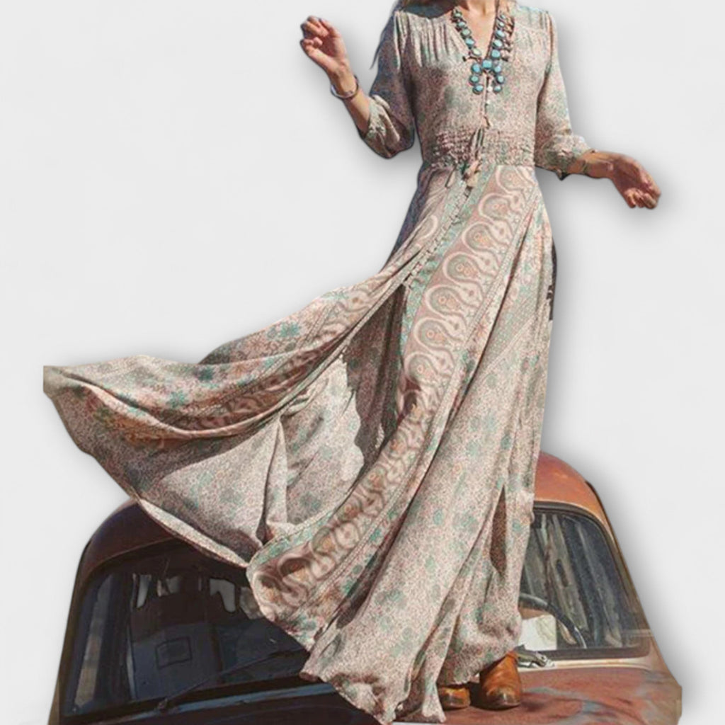 Rochie maxi în stil boem delicat