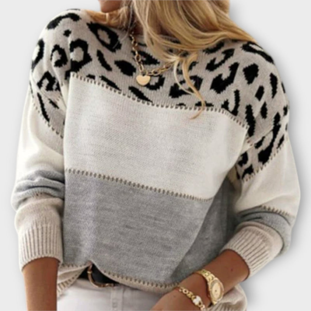 Cheyenne - Pulover confortabil cu imprimeu leopard