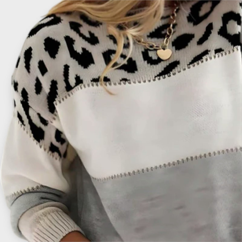 Cheyenne - Pulover confortabil cu imprimeu leopard