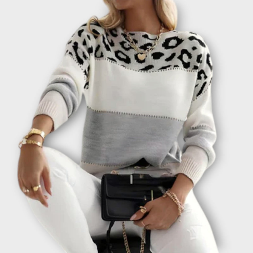 Cheyenne - Pulover confortabil cu imprimeu leopard