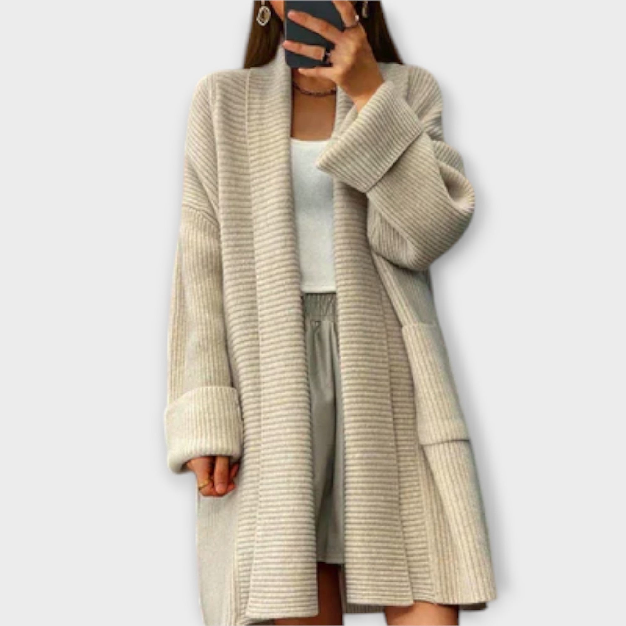 Eufemia - Cardigan lung tricotat