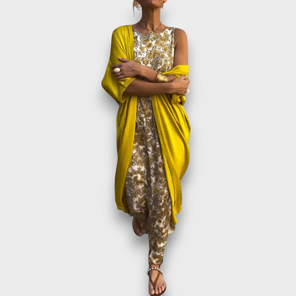 Rochie maxi cu cardigan
