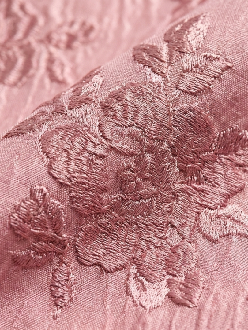 Xanthea | Rochie maxi cu mâneci scurte, cu curea și textură florală