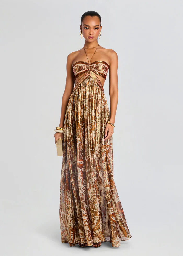 Rochie maxi Golden Aura