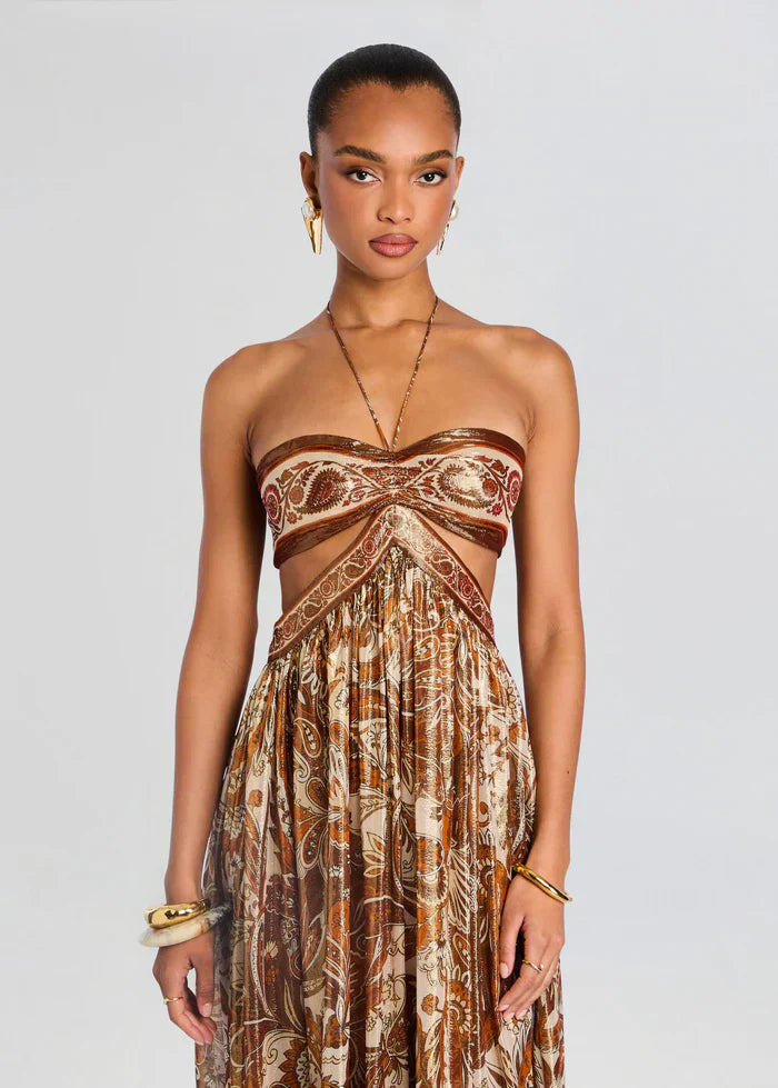 Rochie maxi Golden Aura