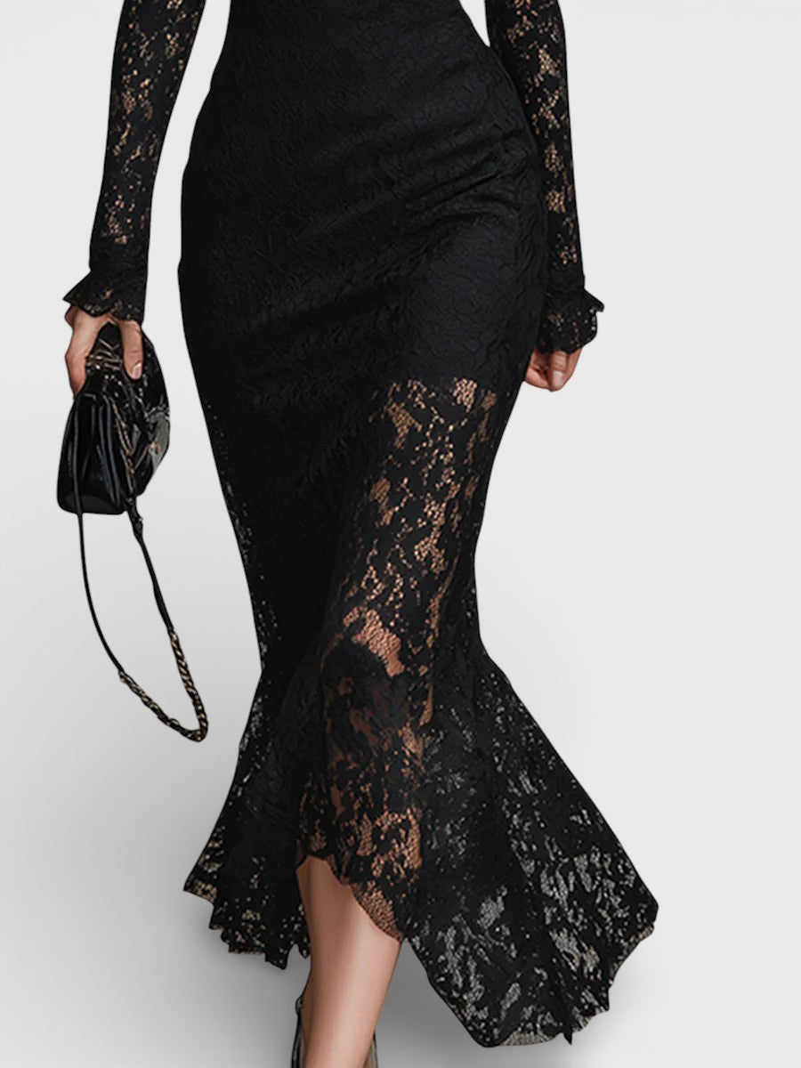 Florentina™ | Elegant black maxi dress