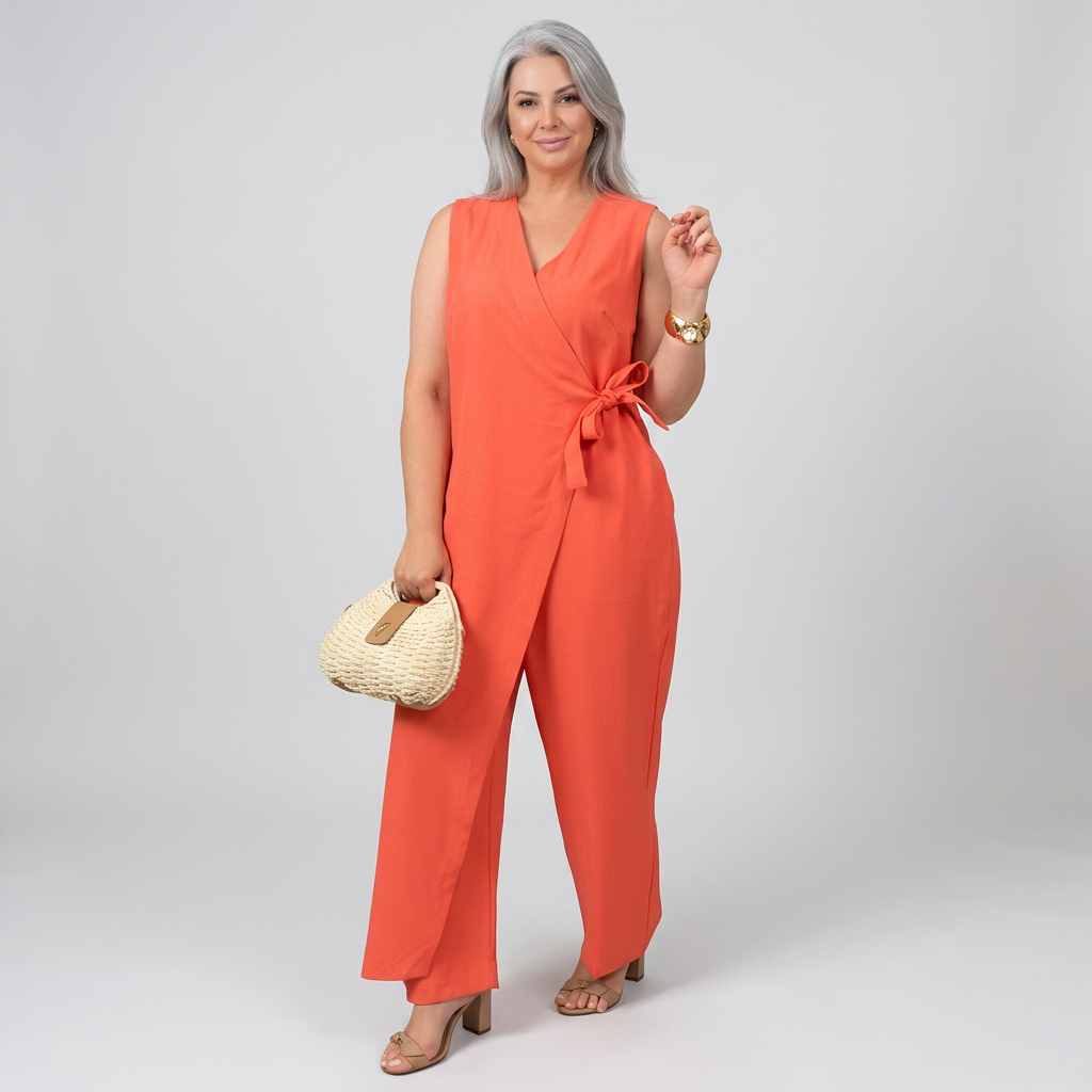Mia - Sleeveless Wrap V-Neck Jumpsuit